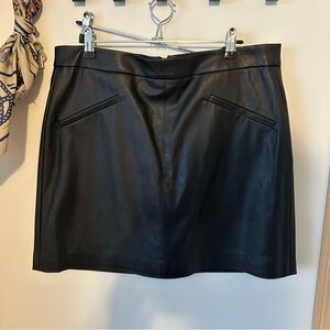 RW&CO. Black Faux Leather Mini Skirt